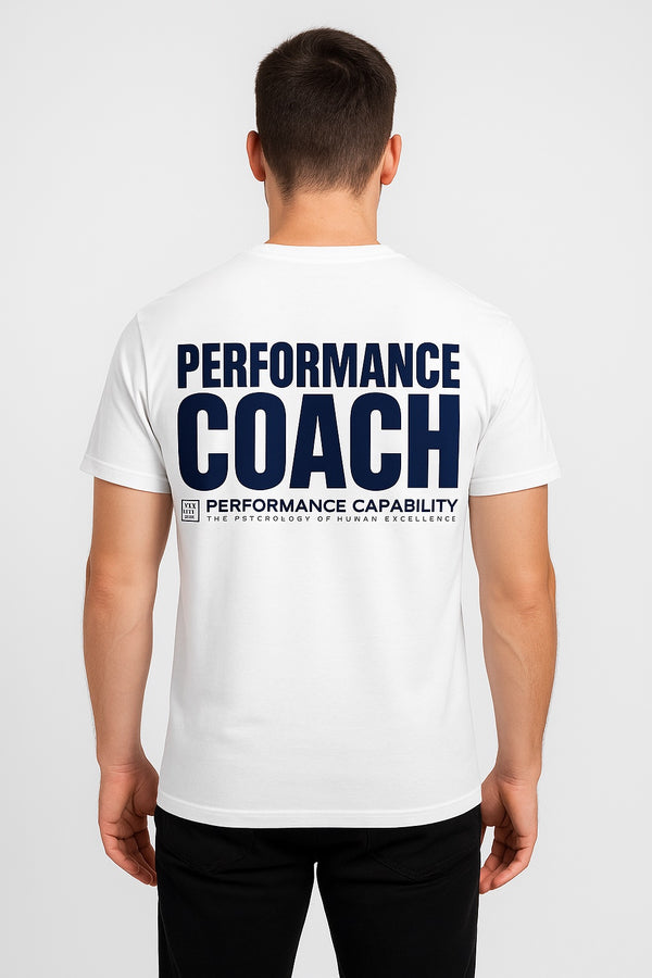 Men's White 'Performance Coach' Tee by Performance Capability
