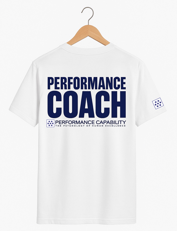 Men's White 'Performance Coach' Tee by Performance Capability