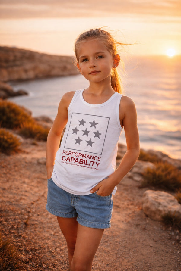 Kids SS Tank Top White/Grey