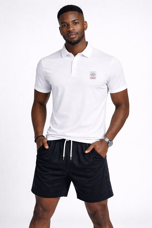 Men Lucent Polo Shirt White/Grey Logo