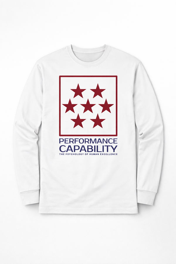 Mens Long Sleeve Icon Tee White/Red