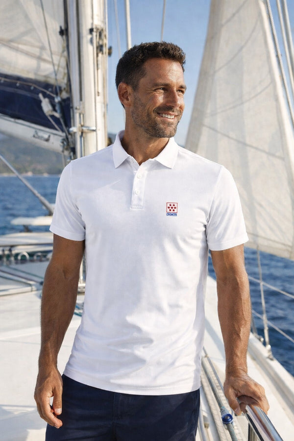 Men Lucent Polo Shirt White/Red Logo