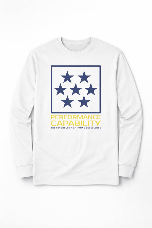 Mens Long Sleeve Icon Tee White/Blue