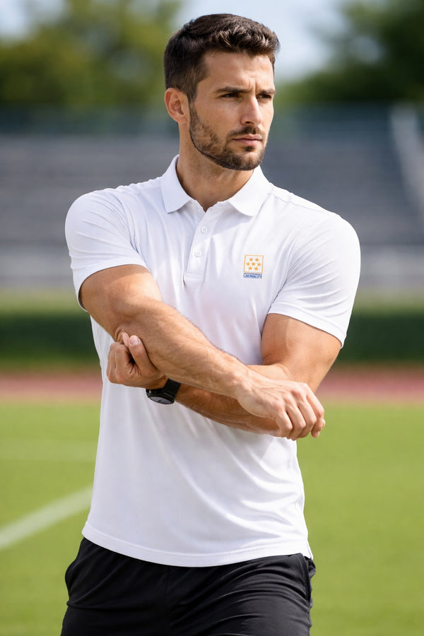 Men Lucent Polo Shirt White/Yellow Logo